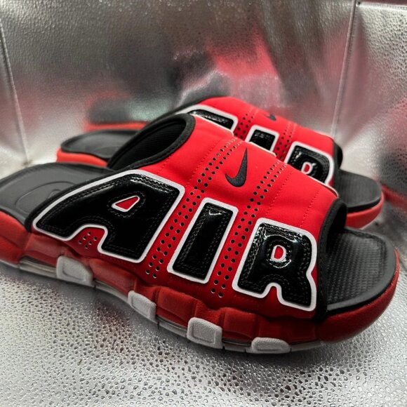 Size 15 Nike‎ Air More Uptempo University Red Black Slip On Slide FJ6035-600 main image 7